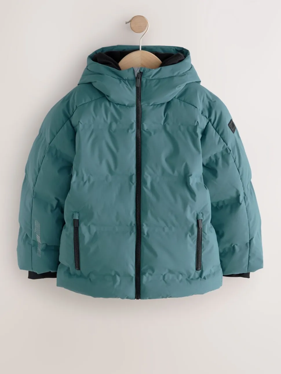 Blauwgroen - Regenbestendige gewatteerde jas met microfleece voering (3-17jr)