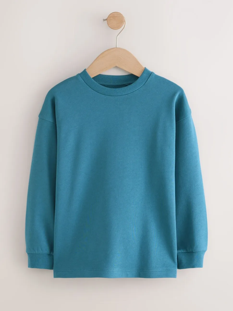 Blauwgroen - Relaxed Fit Long Sleeve Heavyweight T-Shirt (3-16yrs)