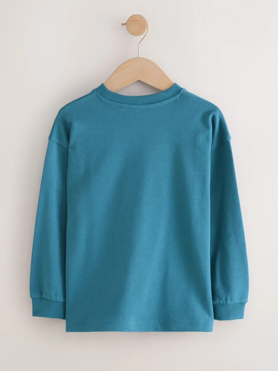 Blauwgroen - Relaxed Fit Long Sleeve Heavyweight T-Shirt (3-16yrs)