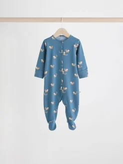 Blauwgroen - Set van 5 baby-pyjama's met patroon (0-2jr)