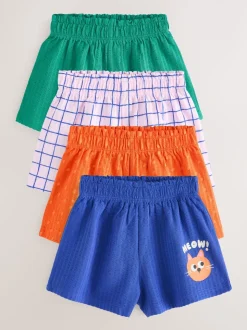 Blauw/Groen - Set van 4 shorts (3 mnd-7 jr)