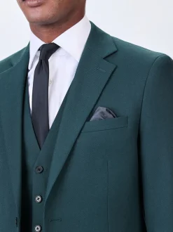 Blauwgroen - Slim Fit - Kostuum met textuur: colbert
