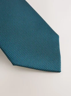Blauwgroen - Smal - Stropdas met textuur