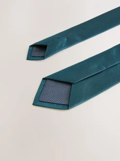 Blauwgroen - Smal - Stropdas met textuur
