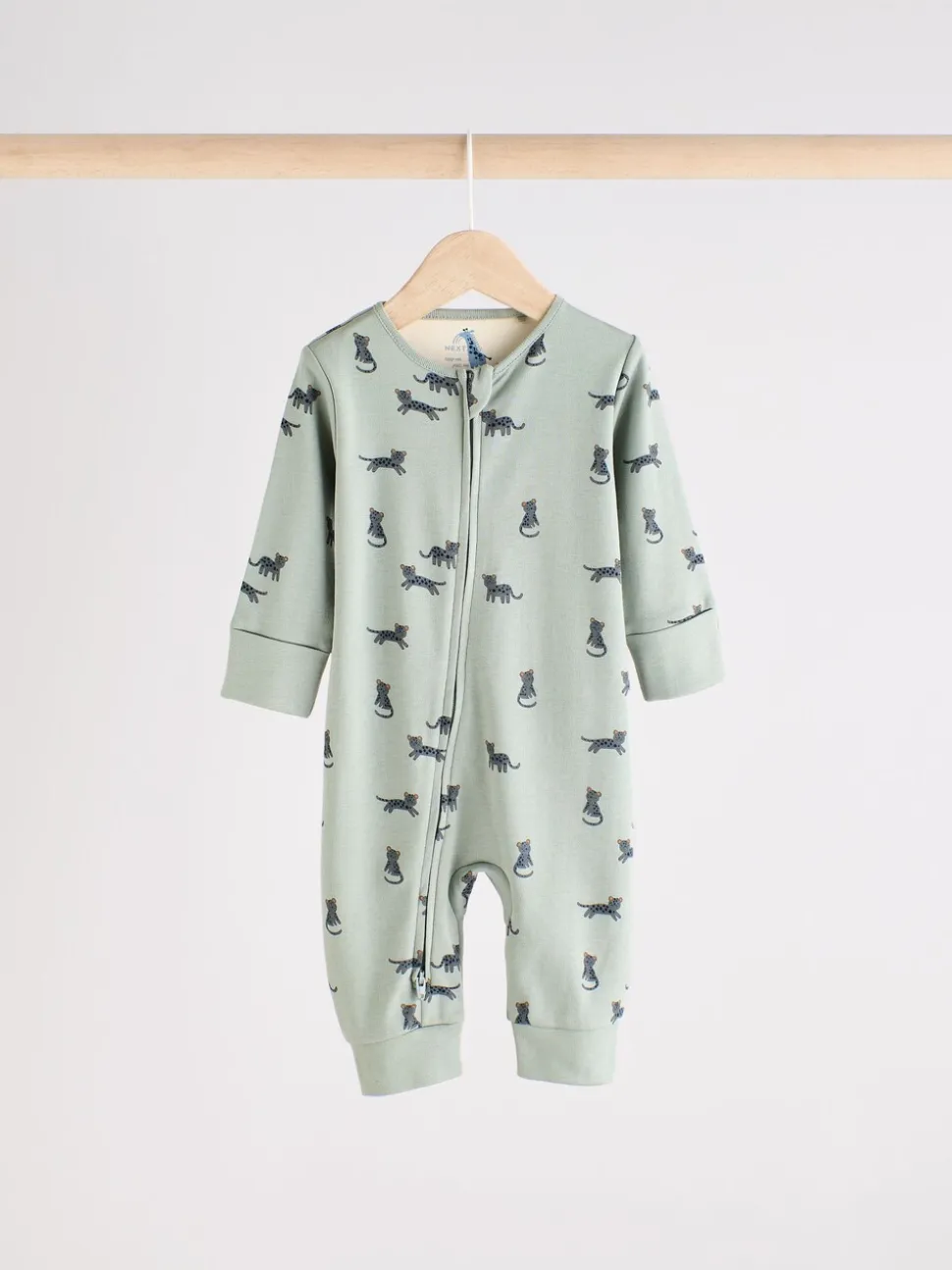Blauwgroen - Verpakking van 3 baby-pyjama's met rits en print (0mnd -3jr)