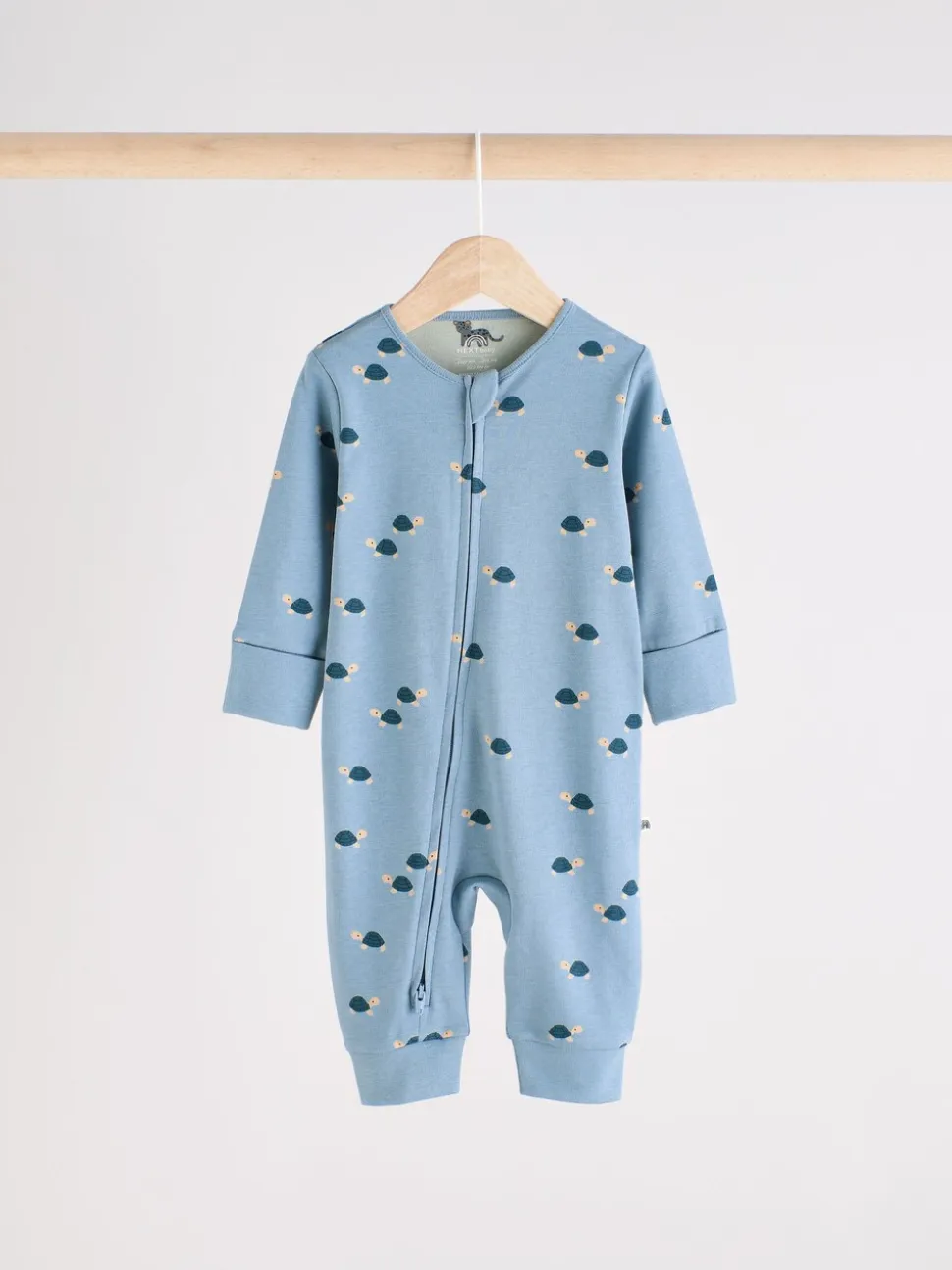Blauwgroen - Verpakking van 3 baby-pyjama's met rits en print (0mnd -3jr)