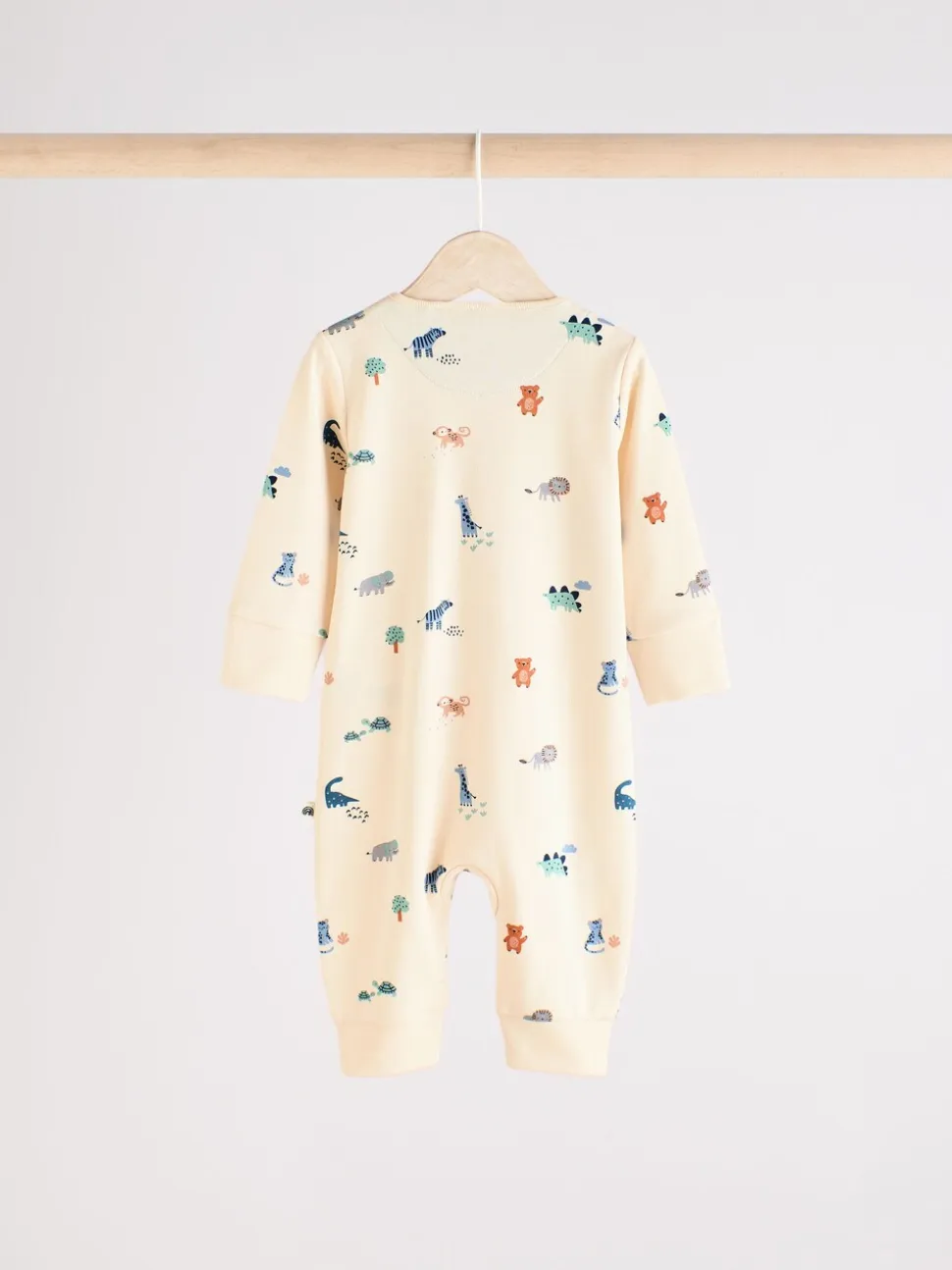 Blauwgroen - Verpakking van 3 baby-pyjama's met rits en print (0mnd -3jr)