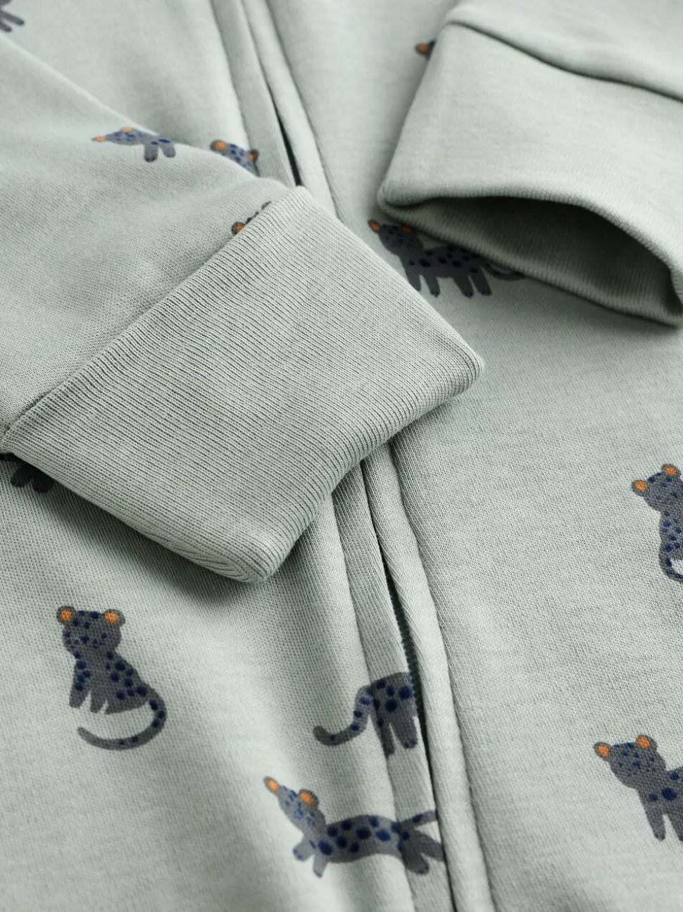 Blauwgroen - Verpakking van 3 baby-pyjama's met rits en print (0mnd -3jr)