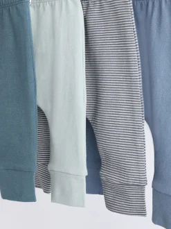 Blauwgroen - Verpakking van 4 babyleggings (0 mnd -3 jr)