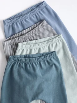 Blauwgroen - Verpakking van 4 babyleggings (0 mnd -3 jr)