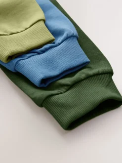 Blauw/groen met grafische print - Verpakking van 3 ruimvallende zware T-shirts met lange mouwen (3-16jr)
