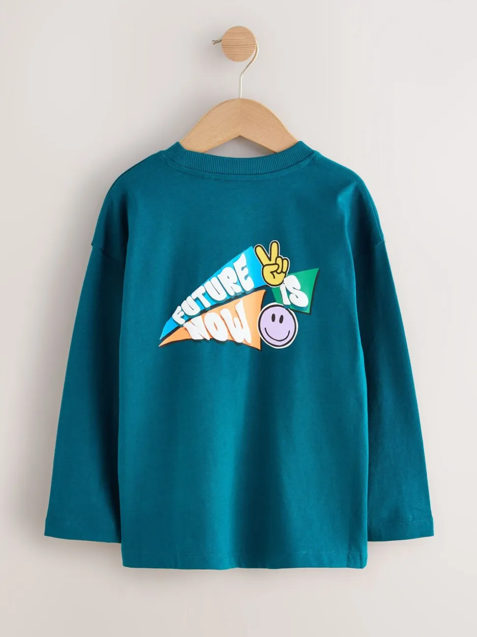 Blauwgroen/blauw/grijs felle graffiti - 3 Relaxed Fit T-shirts met grafische print en lange mouwen (3-16jr)