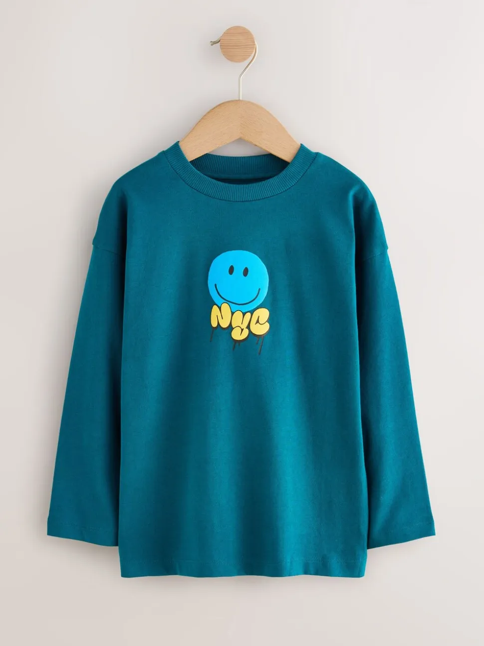 Blauwgroen/blauw/grijs felle graffiti - 3 Relaxed Fit T-shirts met grafische print en lange mouwen (3-16jr)