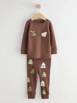 Blauwgroen/ecru Animal - Verpakking van 3 knusse pyjama's (9 mnd-8 jr)