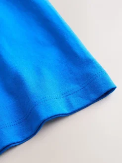 Blauw/groen/gele graafmachine - T-shirt met korte mouwen en kleurblokken (3mnd-7jr) (3mnd-7jr)