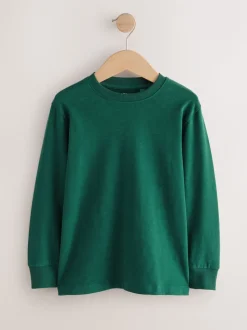 Blauw/Groen/Grijs/Kiezelkleurig - Verpakking van 4 zachte T-shirts met lange mouwen (3-16jr)