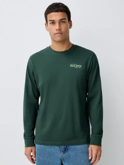Blauw/Groen/Kiezelkleurig - Relaxed Fit Long Sleeve Graphic Multipack T-Shirt
