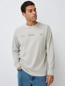 Blauw/Groen/Kiezelkleurig - Relaxed Fit Long Sleeve Graphic Multipack T-Shirt