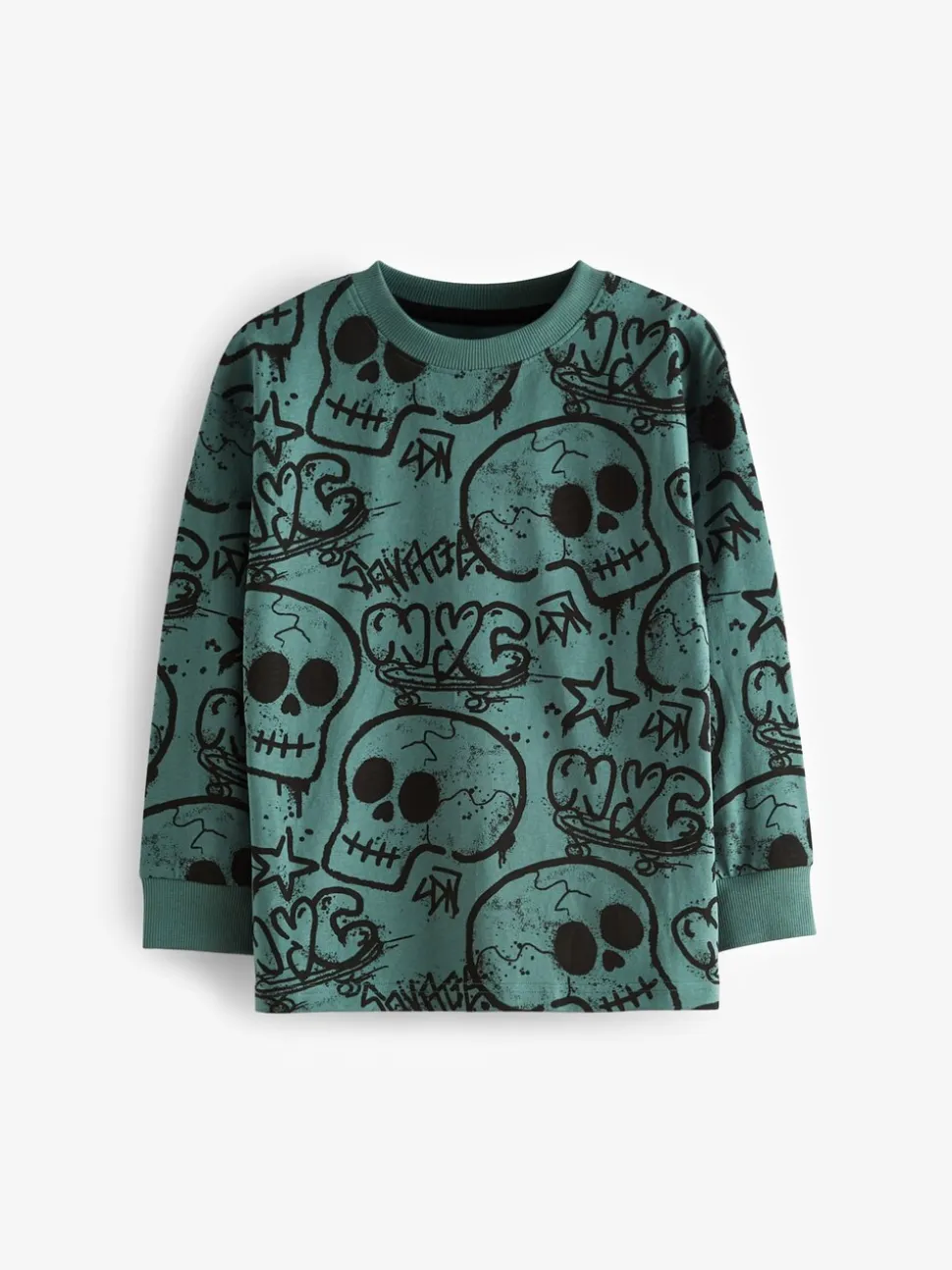 Blauw/Groen/Naturel personage - Verpakking van 3 pyjama's met lange mouwen (3-16 jr)
