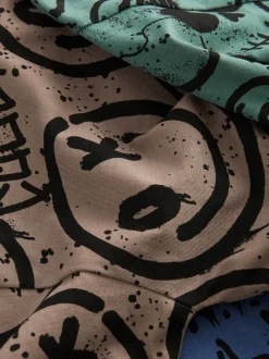 Blauw/Groen/Naturel personage - Verpakking van 3 pyjama's met lange mouwen (3-16 jr)