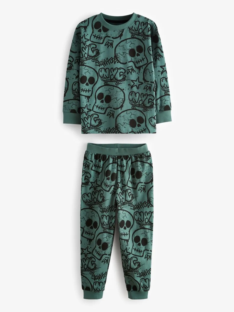 Blauw/Groen/Naturel personage - Verpakking van 3 pyjama's met lange mouwen (3-16 jr)