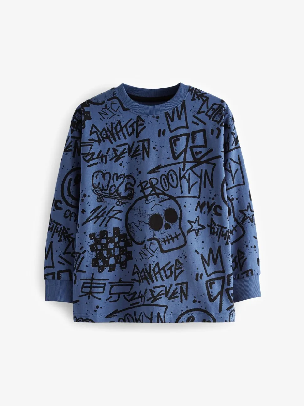 Blauw/Groen/Naturel personage - Verpakking van 3 pyjama's met lange mouwen (3-16 jr)