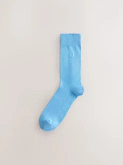 Blauw/groen/paars - Verpakking van 8 - Frisblijvende sokken met borduursel