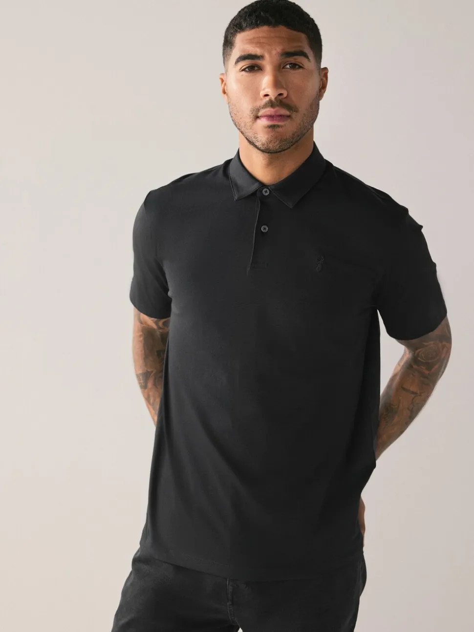 Blauwgroen/Zwart/Roest Rood - Set van 3 jersey poloshirts met korte mouwen