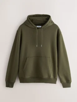 Blauw/kakigroen - Cotton Rich Jersey Overhead Hoodies 2 Pack