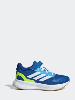 Blauw/limoengroen - adidas Runfalcon 5 kindersneakers met elastische veters
