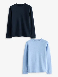 Blauw/marine - 2 -pack thermische tops met lange mouwen (2-16jr)