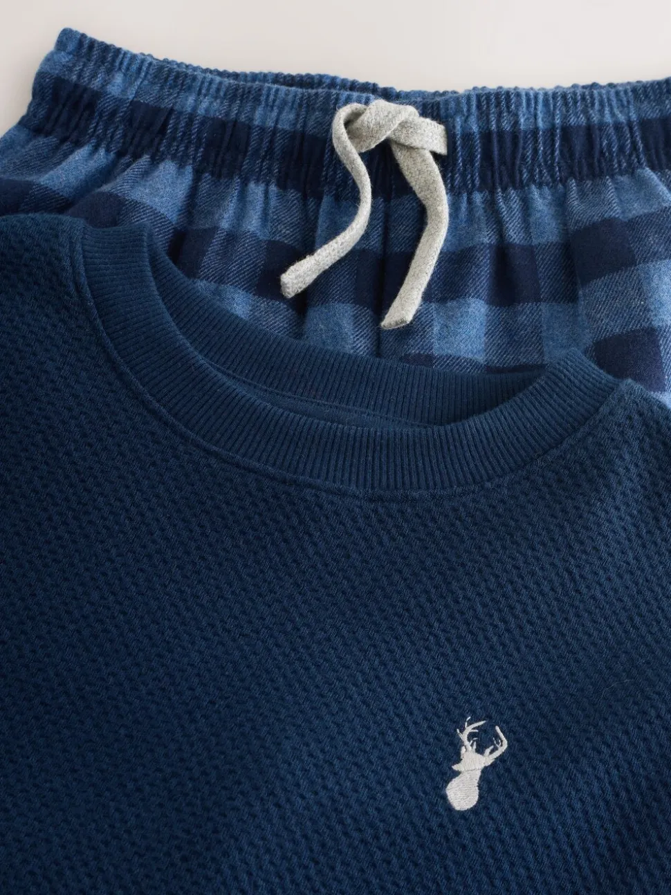 Blauw/marine - Enkele geweven pyjama (3 - 16 jr)