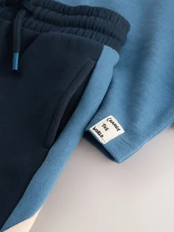 Blauw/marine - Set van zacht T-shirt met lange mouwen en joggingbroek (3mnd-7jr)