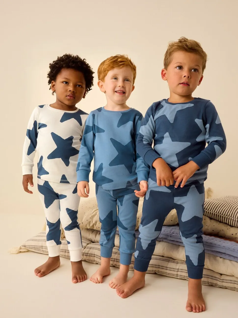 Blauw/marine - Verpakking van 3 knusse pyjama's (9 mnd-10 jr)