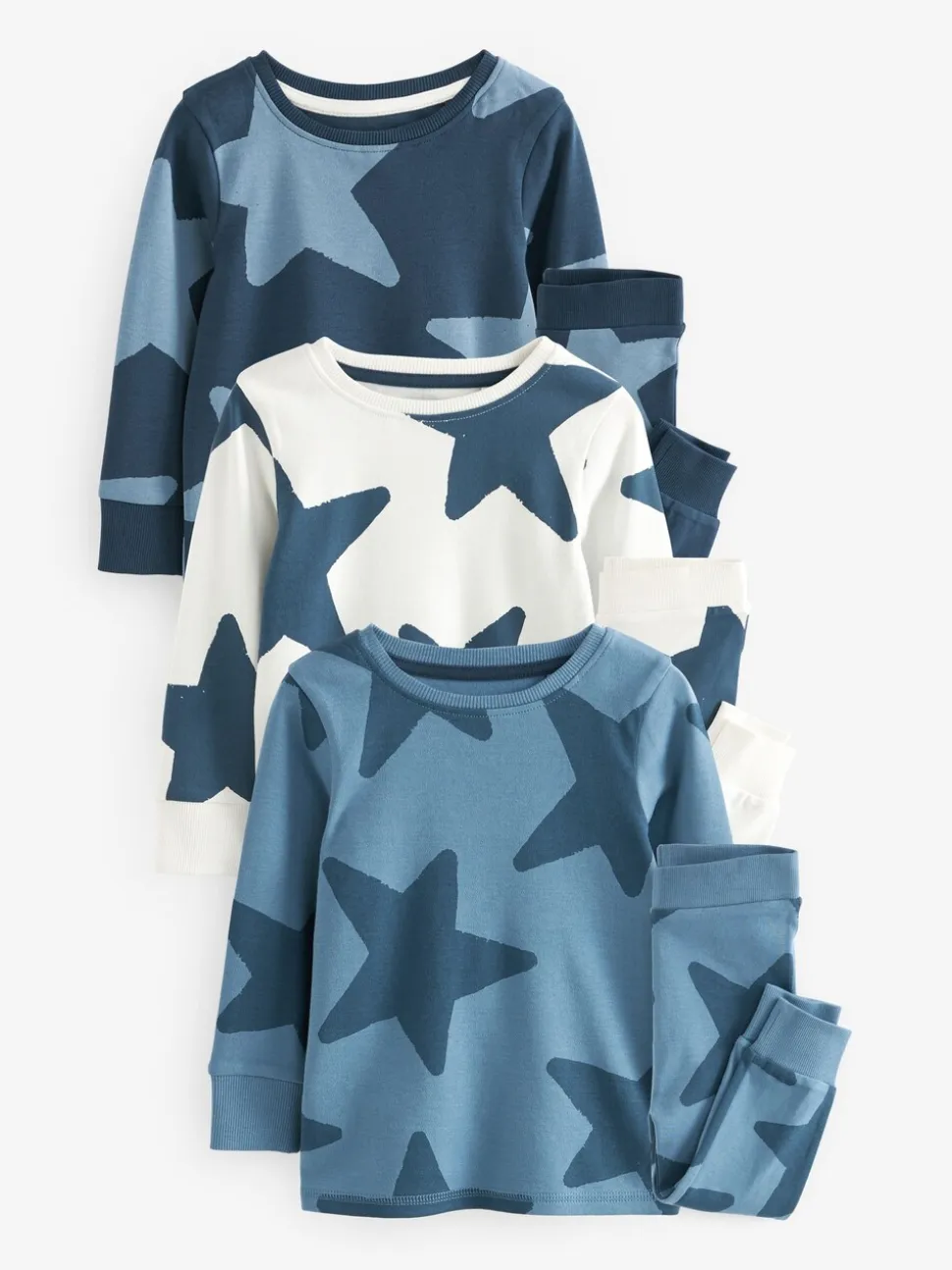 Blauw/marine - Verpakking van 3 knusse pyjama's (9 mnd-10 jr)