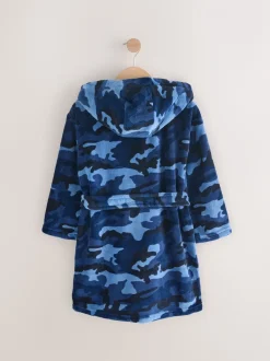 Blauw/marineblauw camouflage - Fleece badjaspyjama (1.5-16jr)
