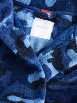 Blauw/marineblauw camouflage - Fleece badjaspyjama (1.5-16jr)