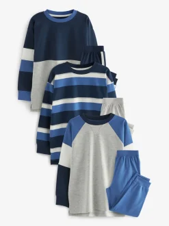 Blauw/marineblauw/grijs - Pyjama met korte pijpen 3 stuks (3-16jaar) (3-16jaar)