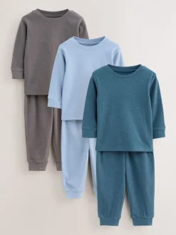 Blauw/marineblauw/grijs - Verpakking van 3 relaxed fit pyjama's (9mnd-12jr)