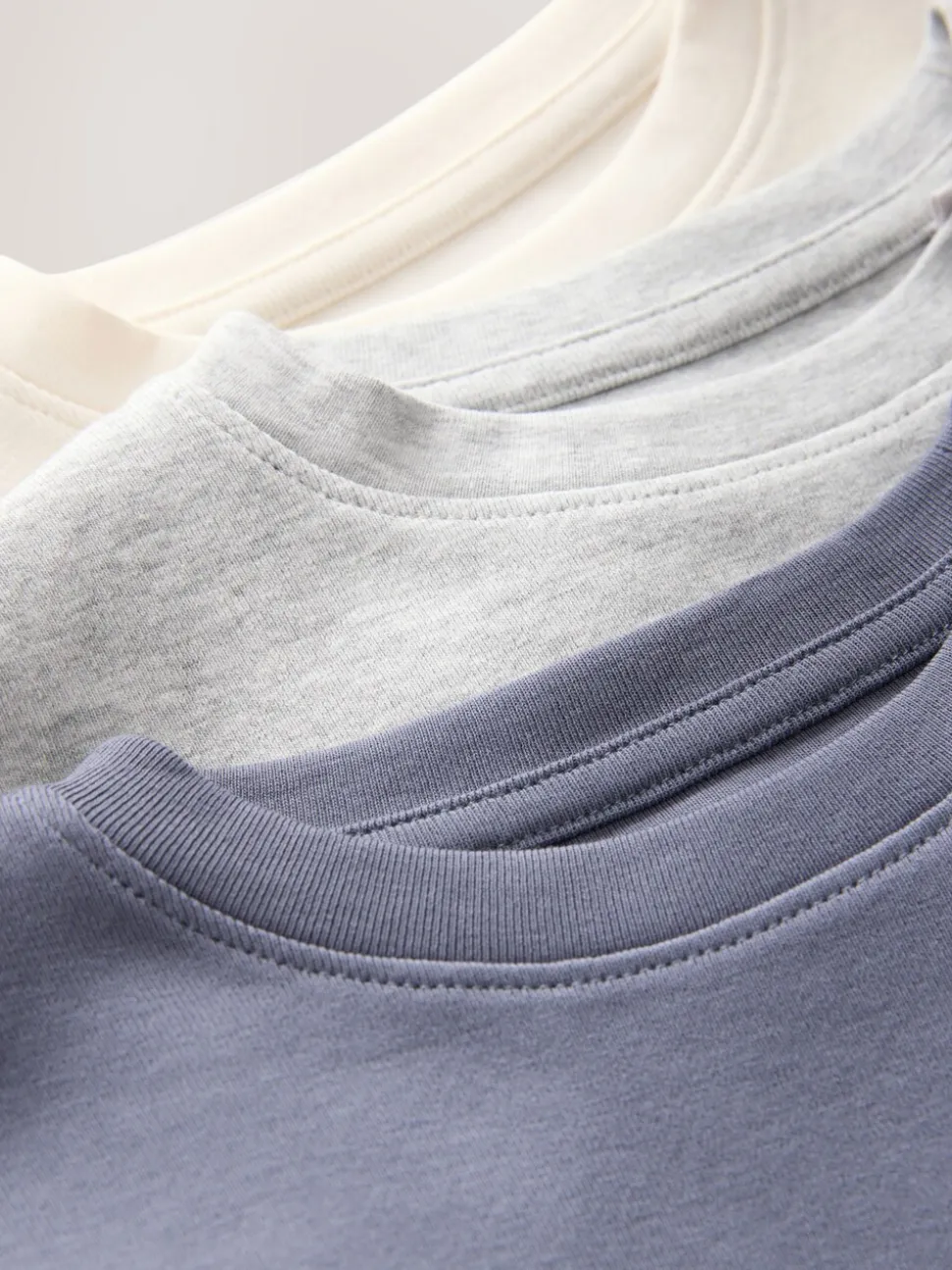 Blauw/Naturel Strepen Beer - Verpakking van 3 pyjama's met joggingbroek (3-16 jr)
