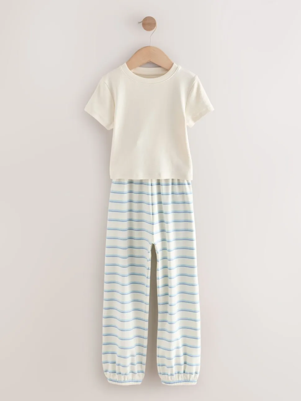 Blauw/Naturel Strepen Beer - Verpakking van 3 pyjama's met joggingbroek (3-16 jr)