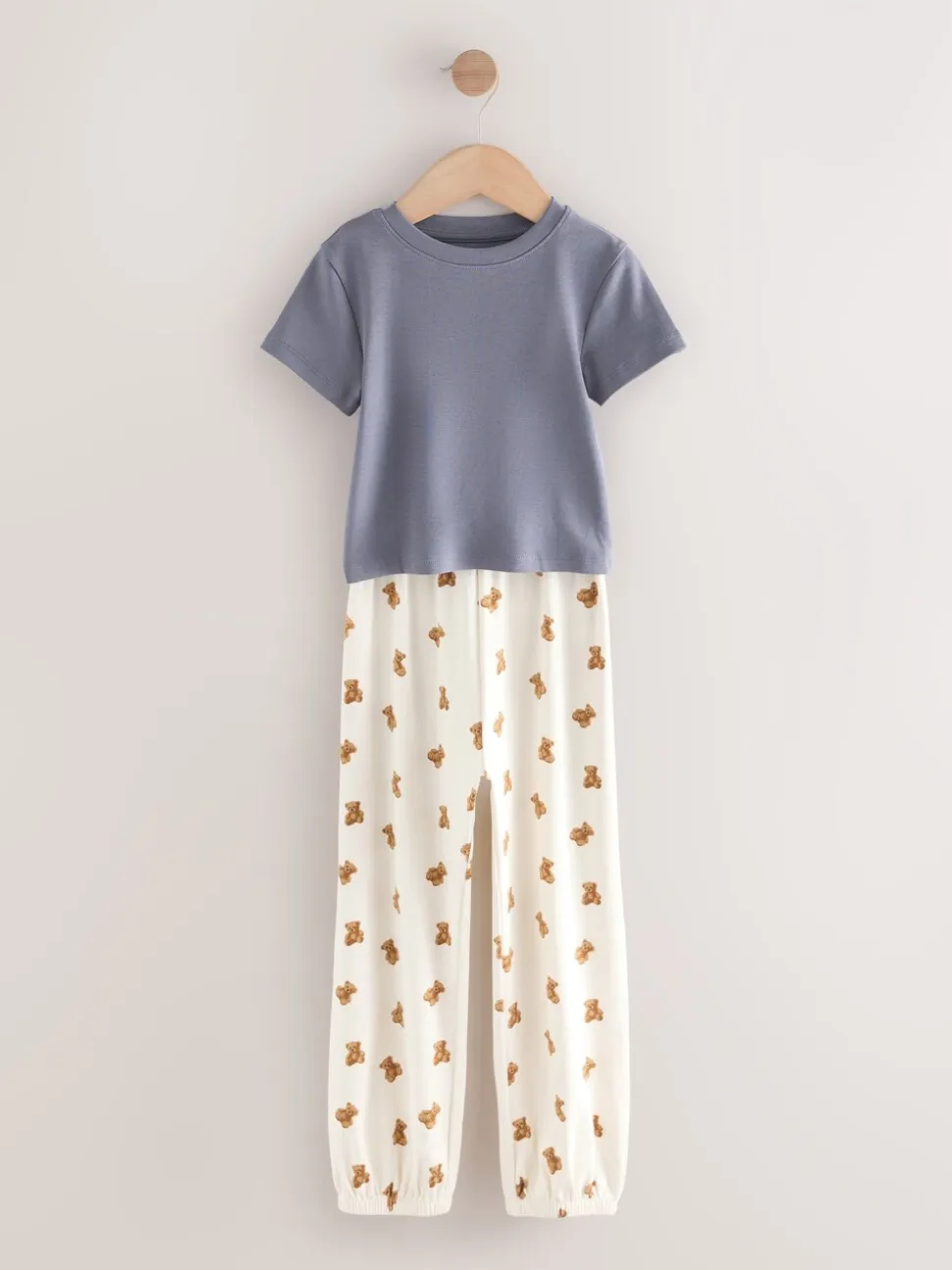 Blauw/Naturel Strepen Beer - Verpakking van 3 pyjama's met joggingbroek (3-16 jr)