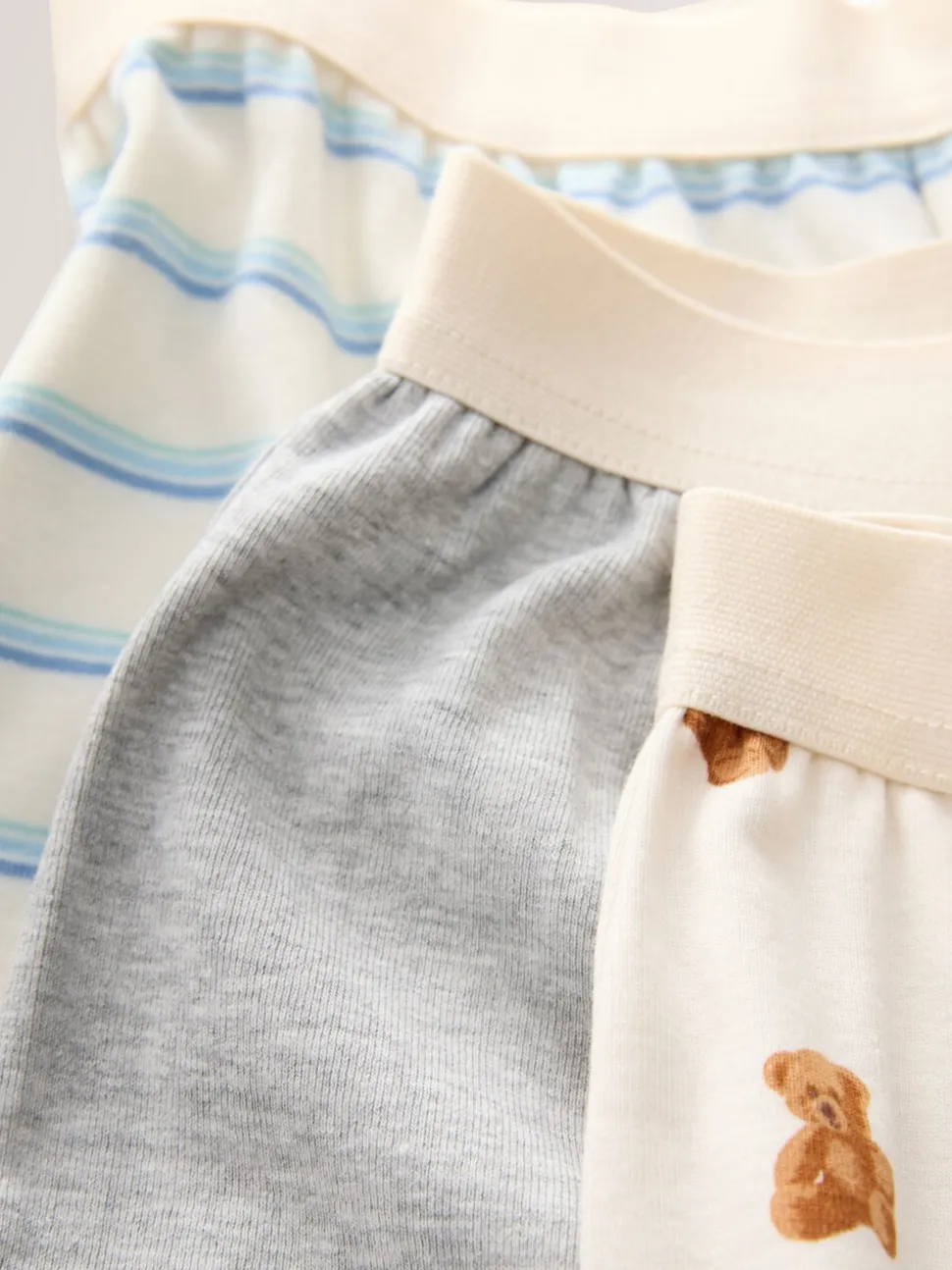 Blauw/Naturel Strepen Beer - Verpakking van 3 pyjama's met joggingbroek (3-16 jr)