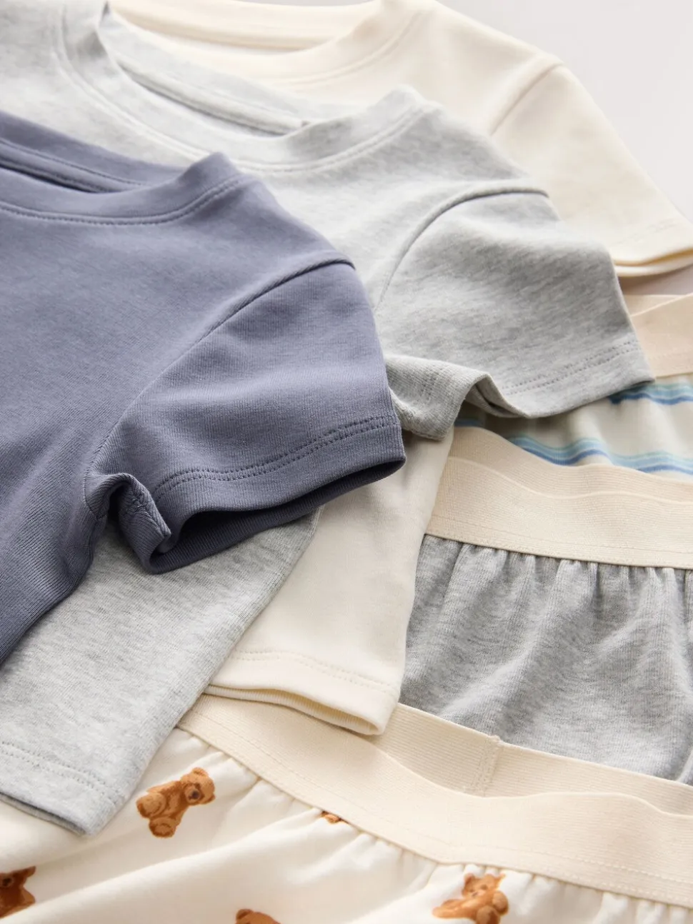 Blauw/Naturel Strepen Beer - Verpakking van 3 pyjama's met joggingbroek (3-16 jr)