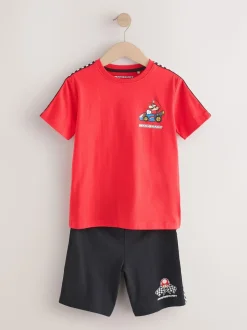 Blauw/rode Mario Kart - Korte 100% katoenen pyjama's verpakking van 2 (3 - 16 jr)