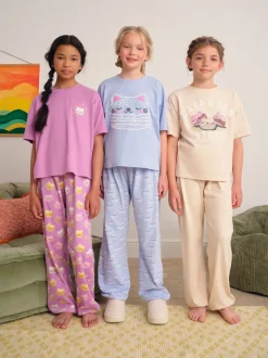 blauw/roze - Set van 3 pyjama's (3-16 jr)