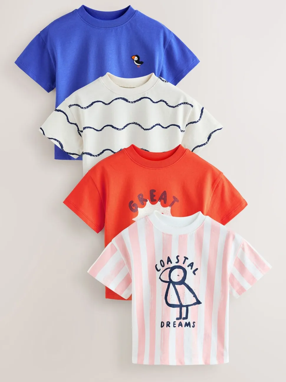 blauw/roze - T-Shirts 4 Pack (3mths-7yrs)