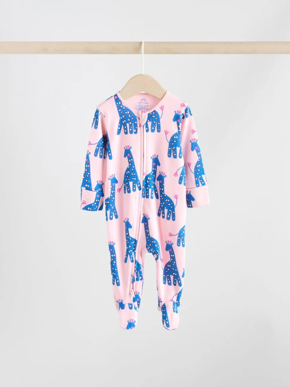 Blauw/roze met karakteristieke dierenprint - 3 Pack Baby-pyjama's met tweewegrits (0mnd -2jr)
