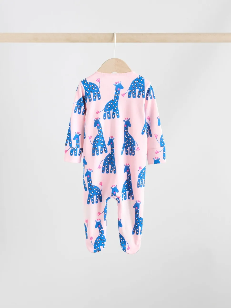 Blauw/roze met karakteristieke dierenprint - 3 Pack Baby-pyjama's met tweewegrits (0mnd -2jr)