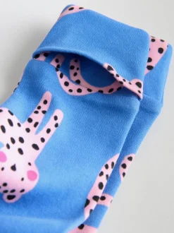 Blauw/roze met karakteristieke dierenprint - 3 Pack Baby-pyjama's met tweewegrits (0mnd -2jr)
